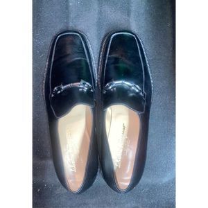 Salvatore Ferragamo Men’s Black Leather Loafer’s, Size 11